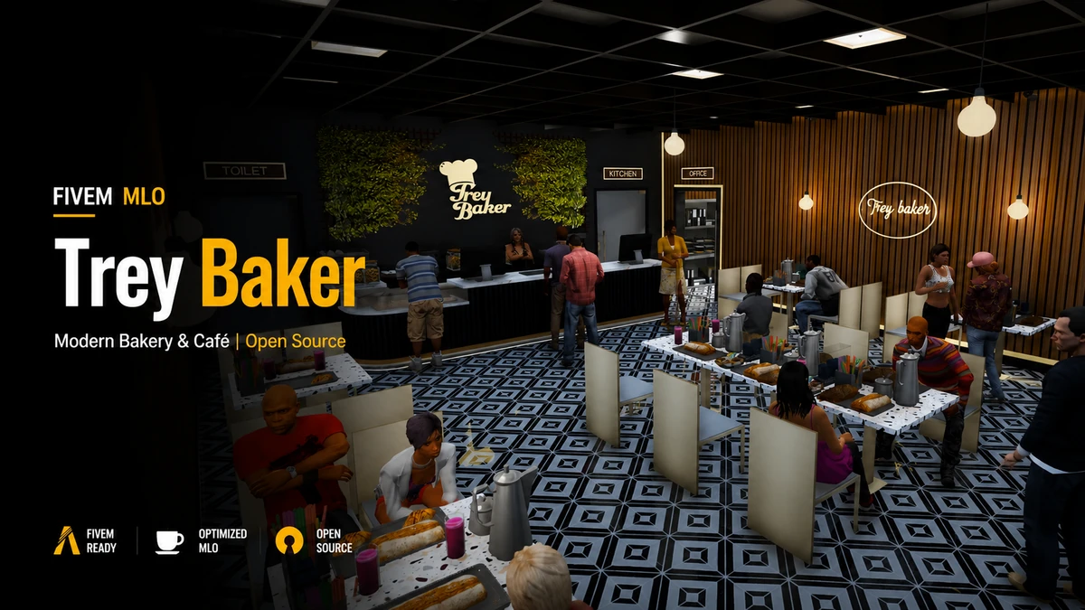 Trey Baker MLO FiveM | Modern Bakery & Café | Open Source